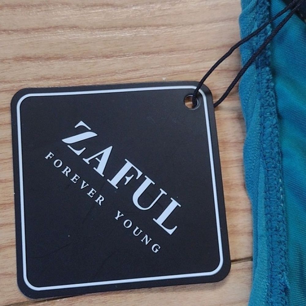 Zaful Teal Plunging Neckline Cross Tie Backless One Piece Swimsuit Size Small - Picture 5 of 11
